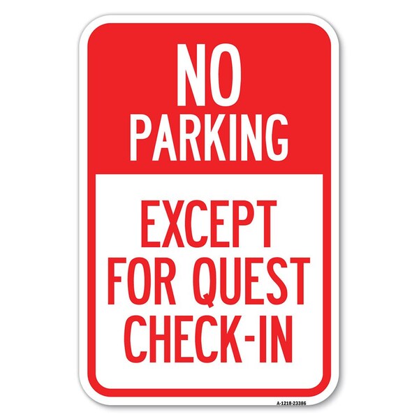 Signmission Parking Reserved for Guests Only Heavy-Gauge Aluminum Sign, 12" x 18", A-1218-23386 A-1218-23386 - main